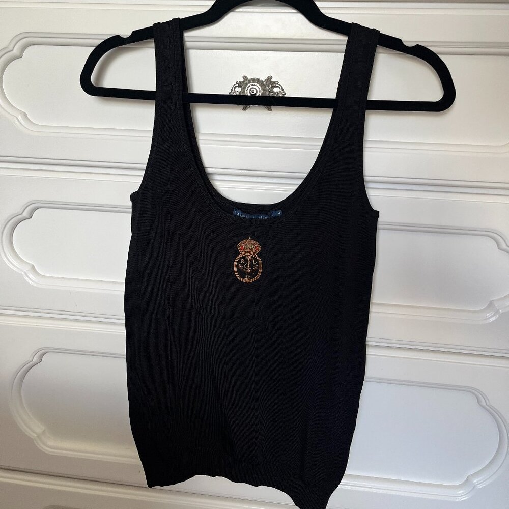 RALPH LAUREN EMBROIDERED KNIT TANK TOP